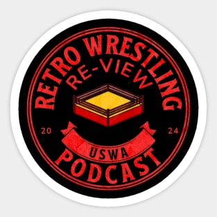 Retro Wrestling Re-View USWA Podcast Badge Design Sticker